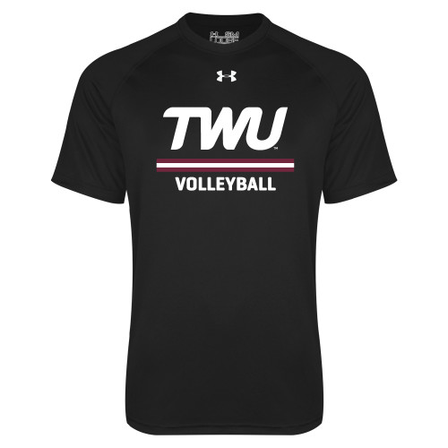  Under Armour Black Tech Tee - Volleyball TWU Typeface