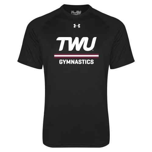  Under Armour Black Tech Tee - Gymnastics TWU Typeface