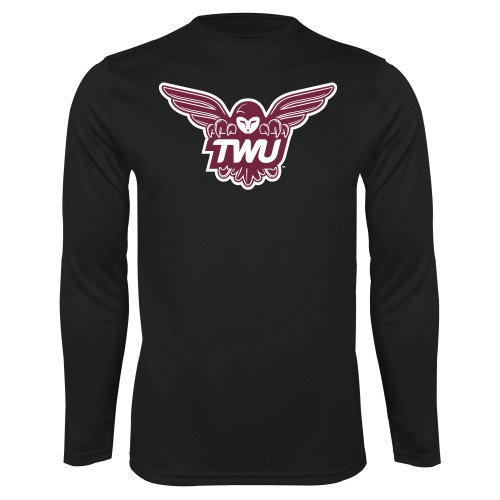  Black Performance Long Sleeve Shirt - Owl TWU