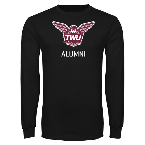  Black Long Sleeve T Shirt - Alumni Owl TWU