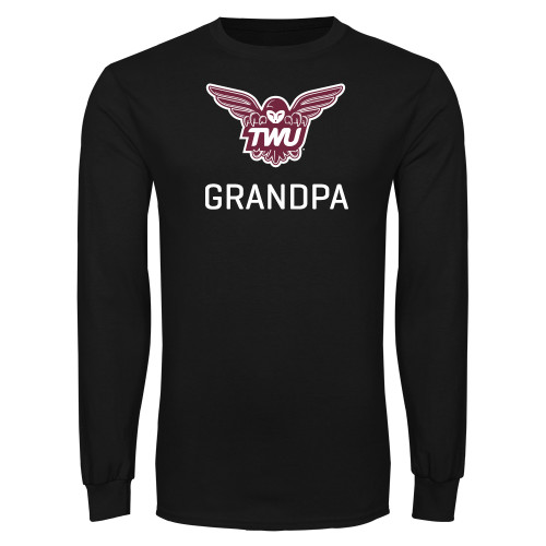  Black Long Sleeve T Shirt - Grandpa Owl TWU