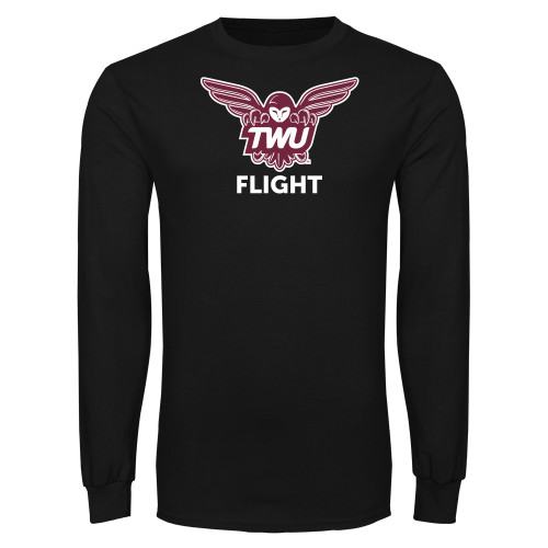  Black Long Sleeve T Shirt - Owl TWU Flight