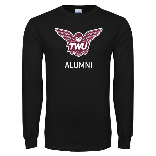  Black Long Sleeve T Shirt - Alumni Owl TWU