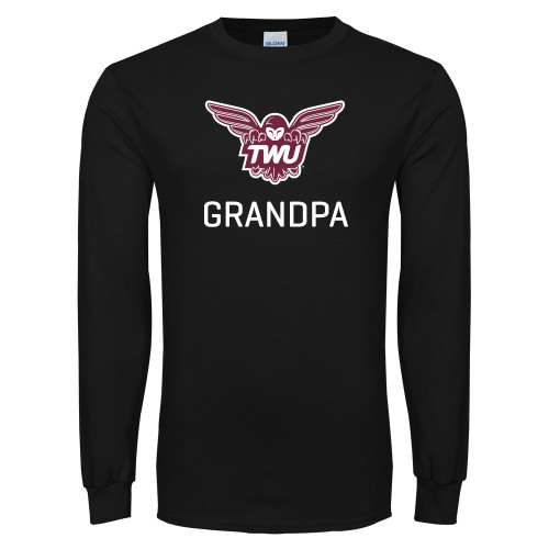  Black Long Sleeve T Shirt - Grandpa Owl TWU