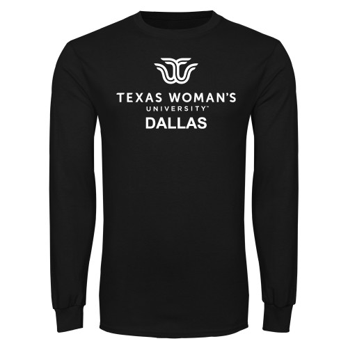  Black Long Sleeve T Shirt - Dallas with Institutional Mark