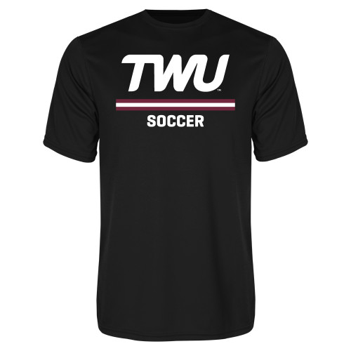  Black Performance Tee - Soccer TWU Typeface