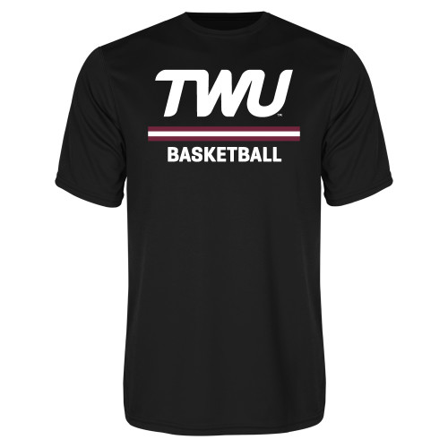  Black Performance Tee - Basketball TWU Typeface