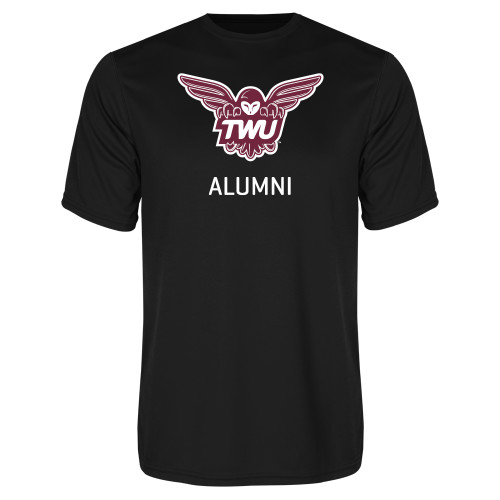  Black Performance Tee - Alumni Owl TWU