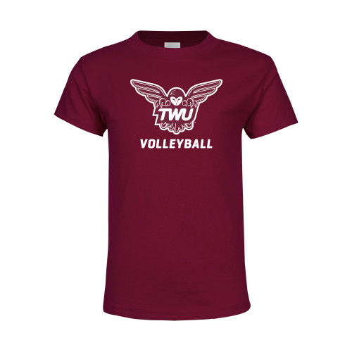  Youth Maroon T Shirt - Volleyball