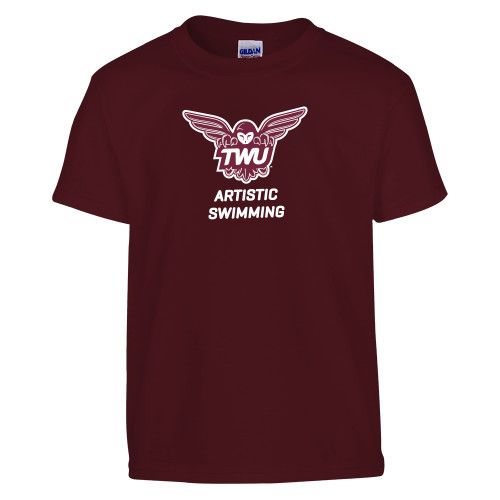  Youth Maroon T Shirt - Artistic Swimming