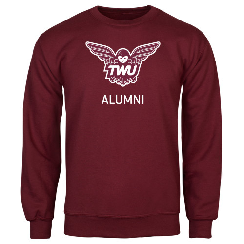  Maroon Fleece Crew - Alumni Owl TWU