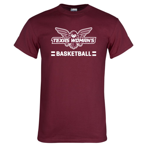 Maroon T Shirt - Basketball Owl Graphic