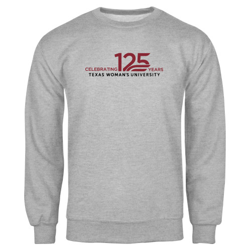  Grey Fleece Crew - TWU Celebrating 125 years Flat Mark