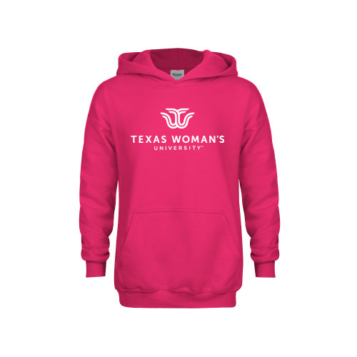  Youth Hot Pink Fleece Hoodie - Institutional Logo