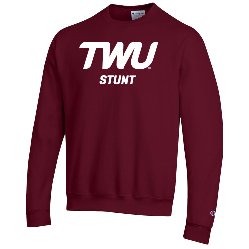 Champion Maroon Fleece Crew - TWU Stunt