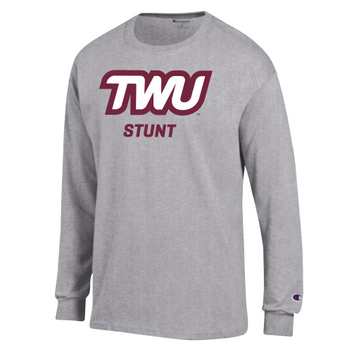  Champion Oxford Grey Long Sleeve T Shirt - TWU Stunt