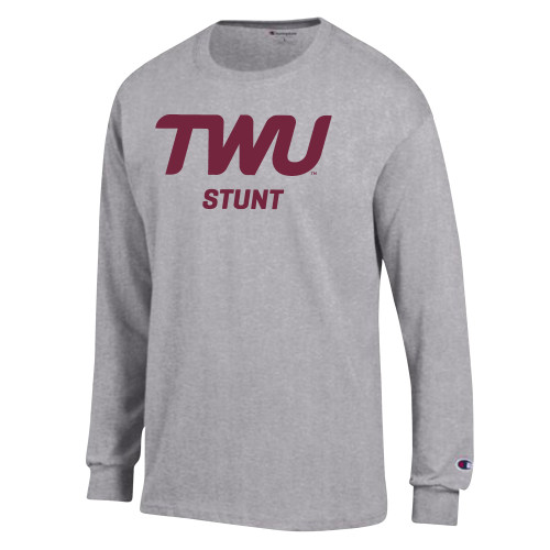  Champion Oxford Grey Long Sleeve T Shirt - TWU Stunt