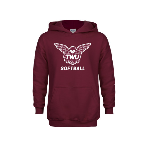  Youth Maroon Fleece Hoodie - Softball