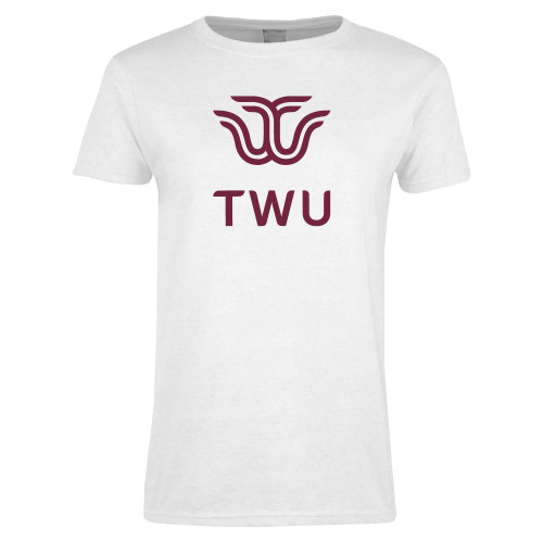  Womens White Short Sleeve Tee - Institutional TWU