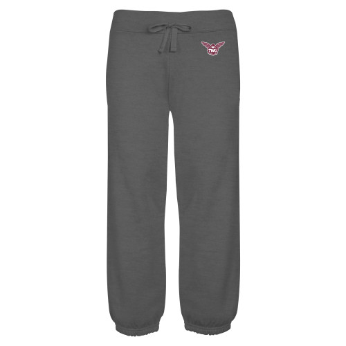 ENZA Womens Dark Heather Banded Fleece Capri - Owl TWU