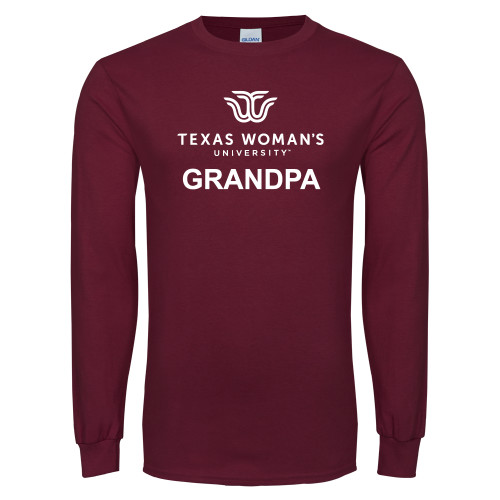  Maroon Long Sleeve T-Shirt - Grandpa Institutional Logo