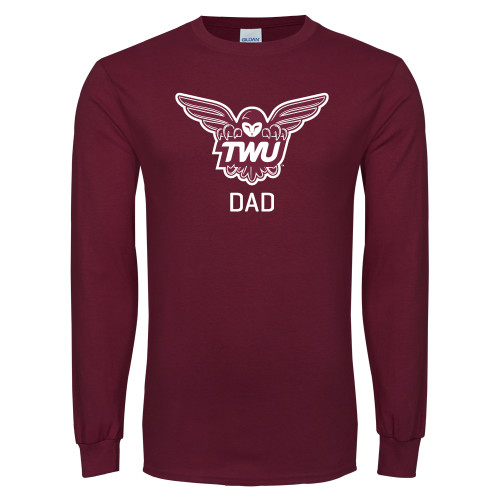  Maroon Long Sleeve T-Shirt - Dad Owl TWU