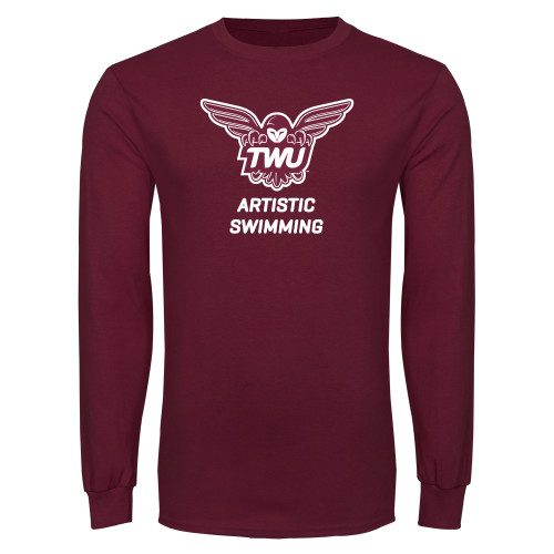  Maroon Long Sleeve T-Shirt - Artistic Swimming