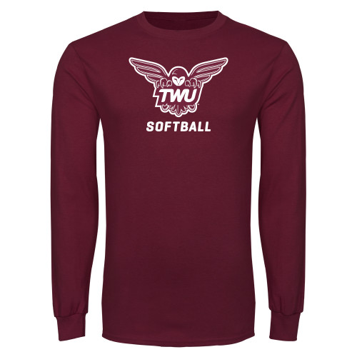  Maroon Long Sleeve T-Shirt - Softball