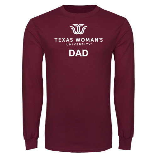  Maroon Long Sleeve T-Shirt - Dad Institutional Logo