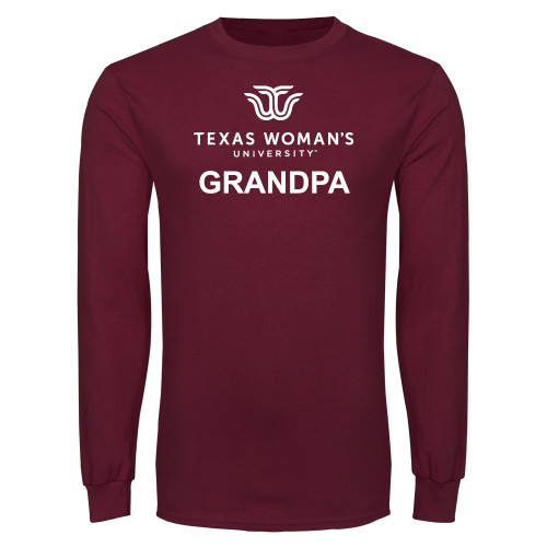  Maroon Long Sleeve T-Shirt - Grandpa Institutional Logo