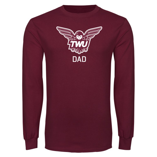  Maroon Long Sleeve T-Shirt - Dad Owl TWU