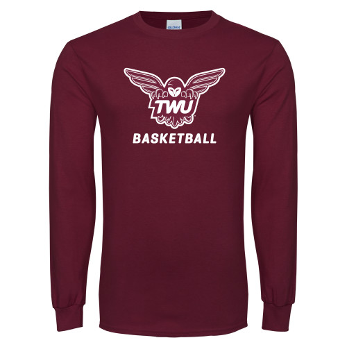  Maroon Long Sleeve T-Shirt - Basketball