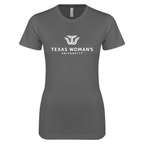  Next Level Womens Charcoal Boyfriend Tee - Institutional Logo