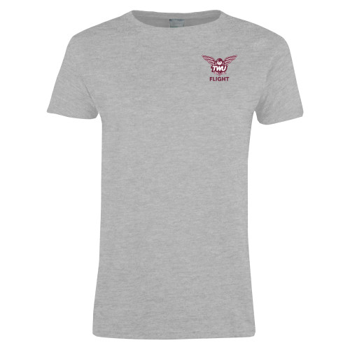  Womens Grey Short Sleeve Tee - Owl TWU Flight