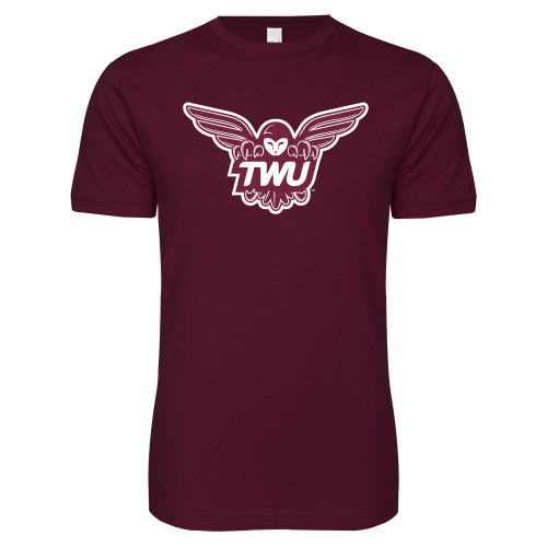  Next Level Maroon SoftStyle T Shirt - Owl TWU