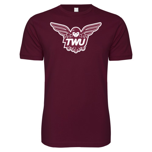  Next Level Maroon SoftStyle T Shirt - Owl TWU