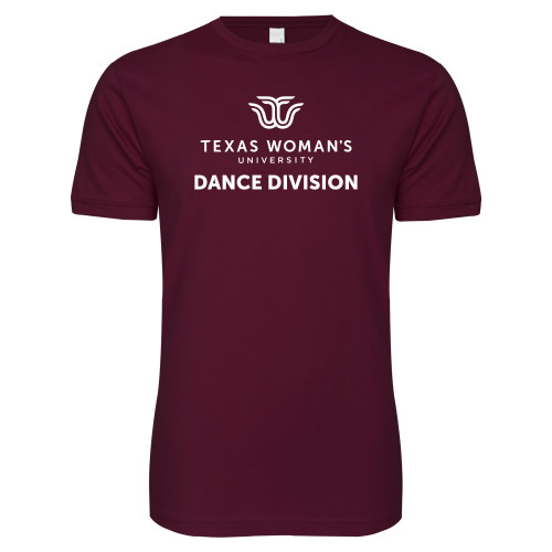  Next Level Maroon SoftStyle T Shirt - TWU Dance Division