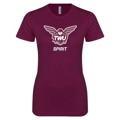  Next Level Womens Maroon Boyfriend Tee - Spirit