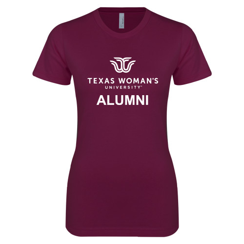  Next Level Womens Maroon Boyfriend Tee - Alumni Institutional Logo