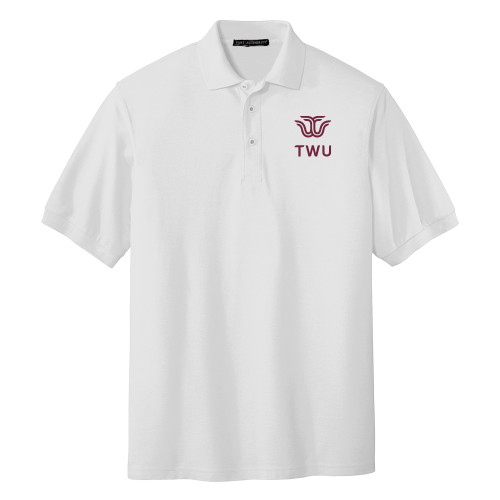  White Silk Touch Polo - Institutional TWU