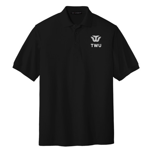  Black Silk Touch Polo - Institutional TWU