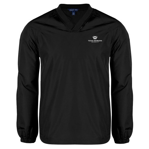  Black V Neck Raglan Windshirt - Institutional Logo