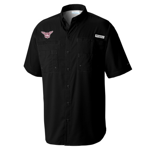  Columbia Black Tamiami Performance Short Sleeve Shirt - Owl TWU