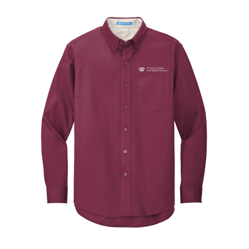  Maroon Twill Button Down Long Sleeve - TWU IT Solutions