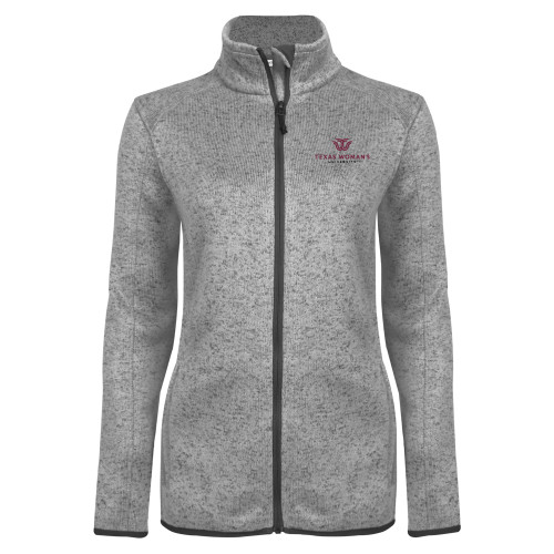  Womens Grey Heather Fleece Jacket - Institutional Logo