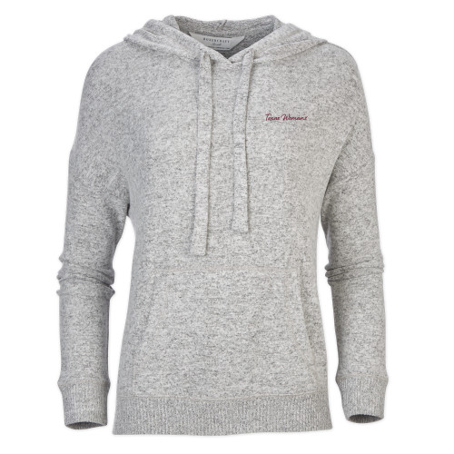  Boxercraft Womens Oxford Grey Heather Cuddle Soft Hoodie - Texas Womans Script Chainstitch