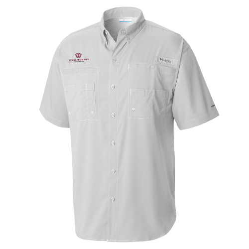  Columbia Cool Grey Tamiami Performance Short Sleeve Shirt - Institutional Logo