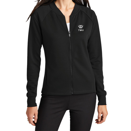  Mercer+Mettle Womens Deep Black Full Zip Jacket - Institutional TWU