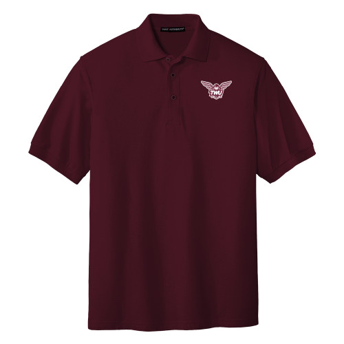  Maroon Silk Touch Polo - Owl TWU