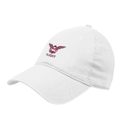  White Unstructured Adjustable Low Profile Hat - Owl TWU Flight